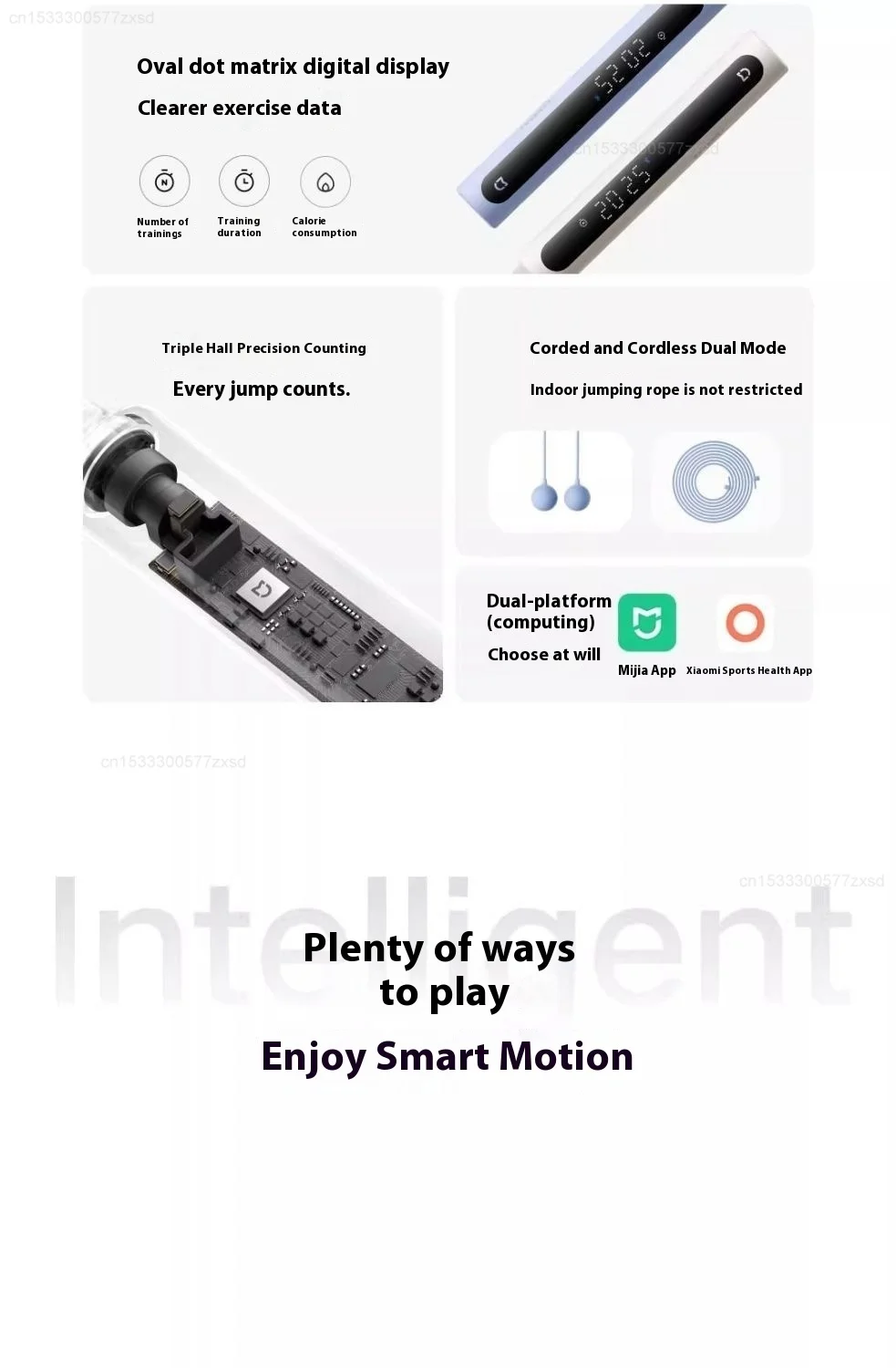 Xiaomi Mijia Smart Skipping Rope 2 with Bluetooth, LED Display, and Calorie Tracker