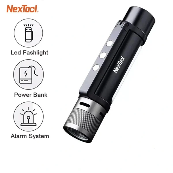 Xiaomi NexTool Outdoor 6 in 1 Thunder Flashlight – 1000 lumen zoomable LED light with USB charging, power bank, emergency siren, and magnetic handle