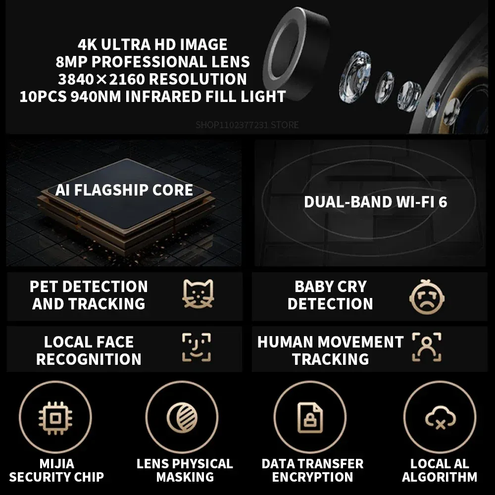 Xiaomi Smart Camera C700 4K Ultra Low Light Full-Color AI Security Camera with night vision, motion detection, and 360-degree pan-tilt