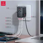 XUNDD XDCH-089 35W Universal Travel Charging Adapter with USB-C PD and USB-A QC, Global Plug Compatibility