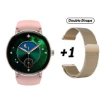 Zeblaze Lily 2 AMOLED women’s smartwatch with dual straps in rose gold