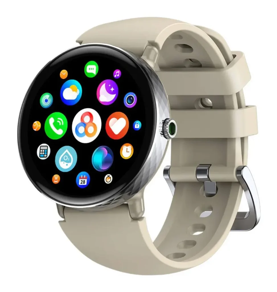 Zeblaze Lily 2 AMOLED women’s smartwatch with dual straps in rose gold