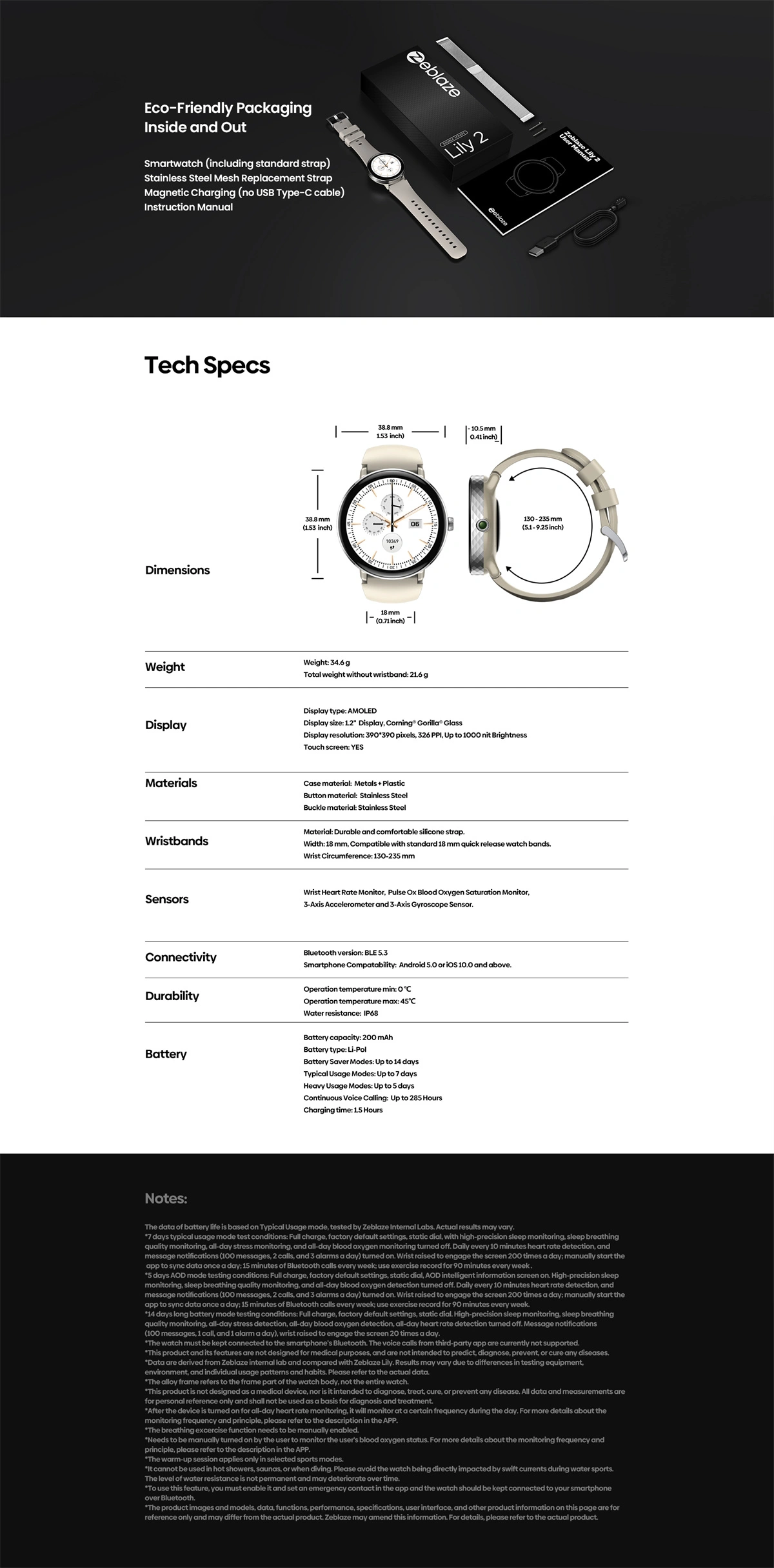 Zeblaze Lily 2 AMOLED women’s smartwatch with dual straps in rose gold