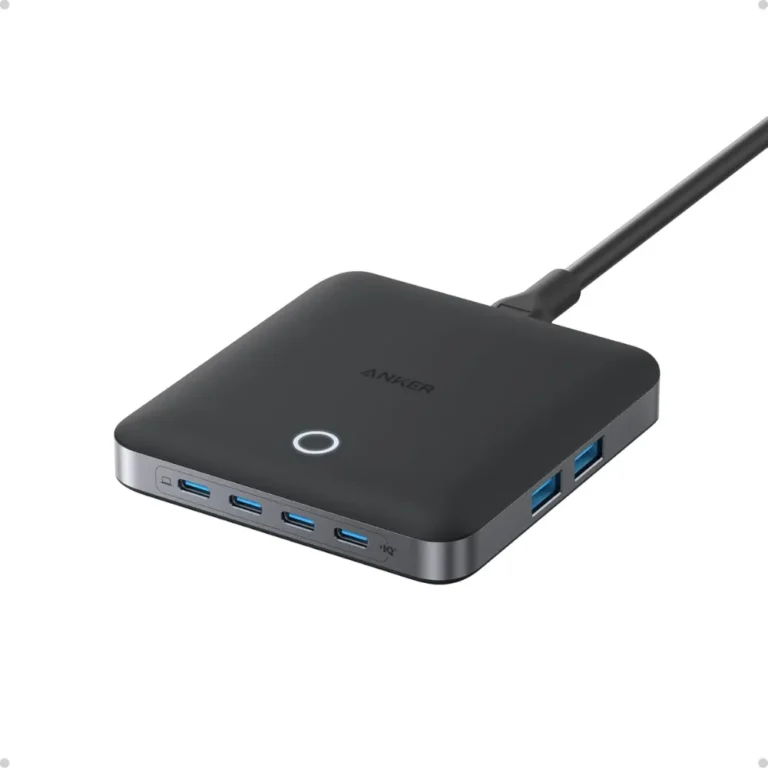 Anker 130W 6 Port PIQ 3.0 and GaN Nano Fast Charger A2155 with USB C and USB A ports for laptops phones and tablets