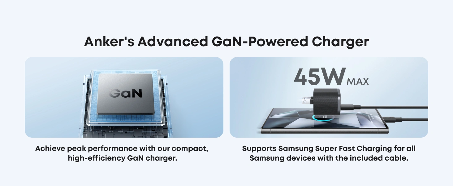 Anker Nano 45W GaN Charger A2692 USB-C Fast Charger for iPhone, Android, iPad, and MacBook Air