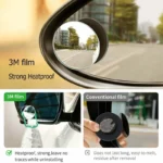 Baseus 2pcs Car Rear View Blind Spot Mirror Full Vision 360 Degree Wide Anger Parking Assistant Mirror