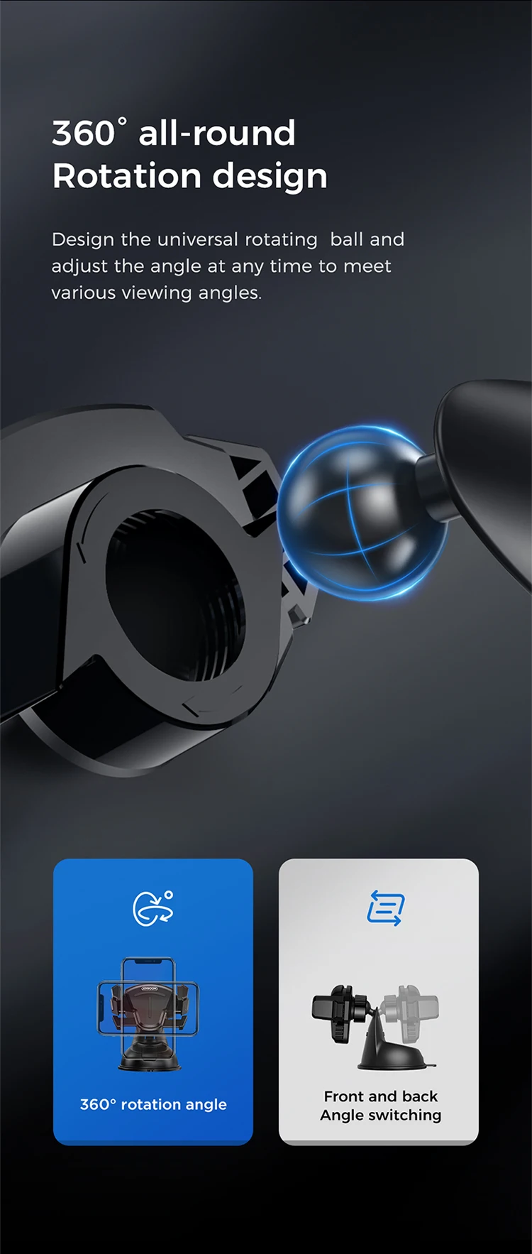 JOYROOM JR-OK2 T-Bracket Silicone Suction Cup Phone Holder Car Mount Holder