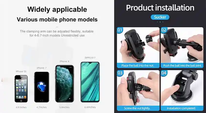 JOYROOM JR-OK3 Car Phone Holder – Mouse Shape with Flexible Telescopic Arm & One-Handed Operation