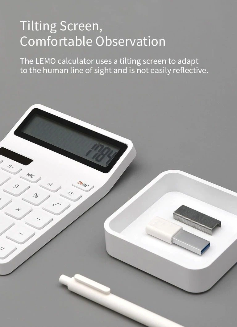 Xiaomi Kaco LEMO Electric Calculator with 12-digit LCD display and intelligent auto shutdown