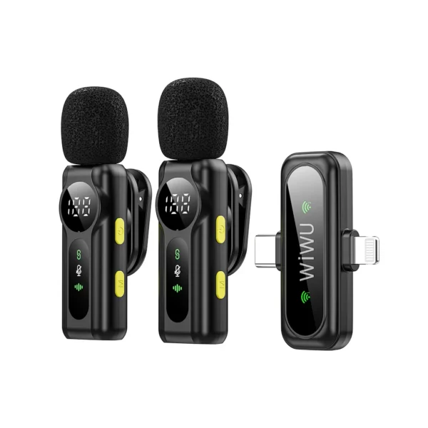 WiWU Dual Wireless Lavalier Microphone Wi-WM007 with Noise Reduction and Dual Receiver