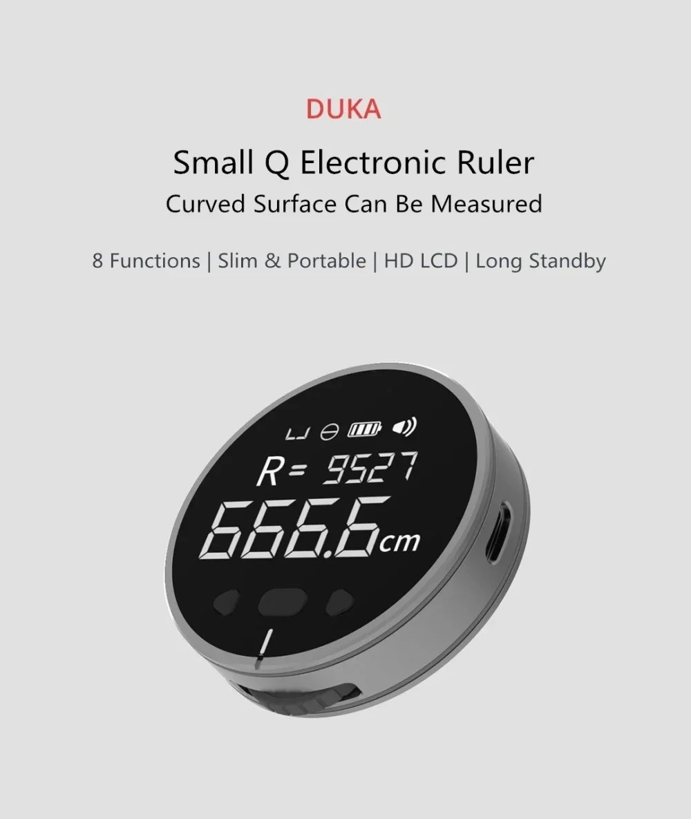 Xiaomi ATuMan Mini Q Digital Electronic Ruler DUKA Q2 with 99.9m range and Type-C charging