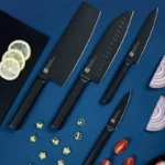 Xiaomi Huohou 5-Piece Non-Stick Kitchen Knife Set HU0076 with stainless steel knives and elegant stand