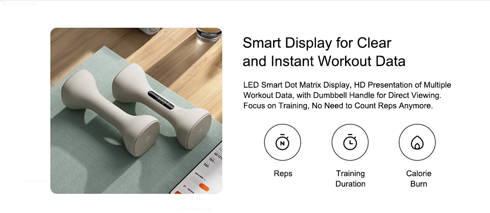 Xiaomi Mijia Smart Dumbbells MJYL01YM with App Tracking and Adjustable Weights