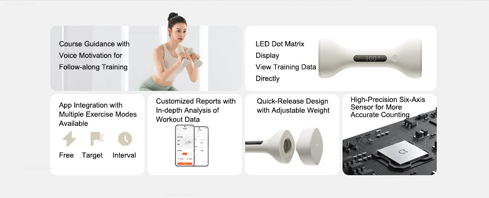 Xiaomi Mijia Smart Dumbbells MJYL01YM with App Tracking and Adjustable Weights