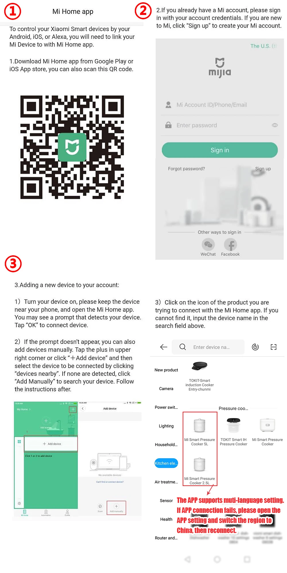 Xiaomi Mijia Smart Electric Pressure Cooker 2.5L with APP Control and multi-function cooking