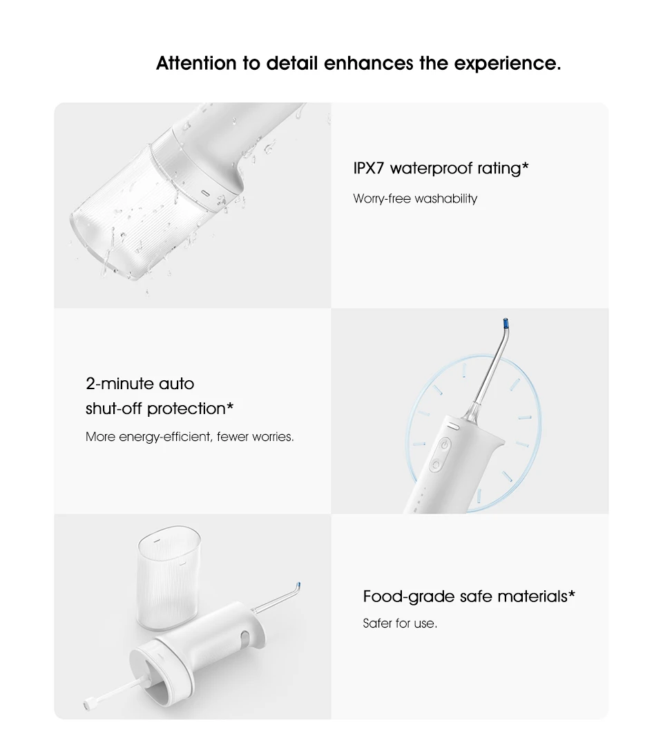 Xiaomi Water Flosser 2 MEO705 portable cordless oral irrigator with 3 cleaning modes and 200mL water tank