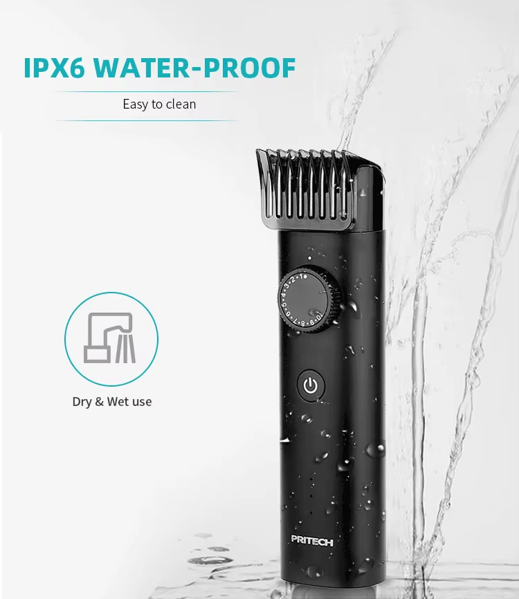 PRITECH PR-2388 Beard Trimmer IPX6 Waterproof Rechargeable Hair Trimmer with Stainless Steel Blades
