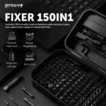 Proove Fixer 150-in-1 Screwdriver Repair Tool Kit Set Black with Chrome-Vanadium Bits and ABS Case