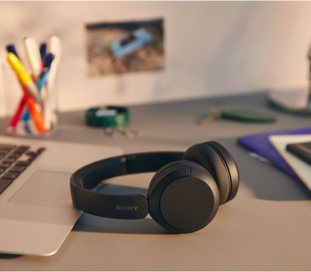 Sony WH-CH520 Wireless Bluetooth Headphones with 50-hour battery, DSEE technology, and quick charging