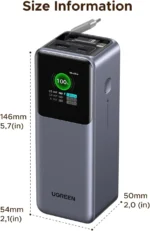 UGREEN Nexode 20000mAh 165W Power Bank with Built-in Retractable USB-C Cable for Laptop and Phone Fast Charging