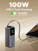 UGREEN Nexode 20000mAh 165W Power Bank with Built-in Retractable USB-C Cable for Laptop and Phone Fast Charging