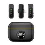 WIWU Wi-WM003 Duo Wireless Mini Microphone with ANC and Dual Lightning Type-C Charging Case