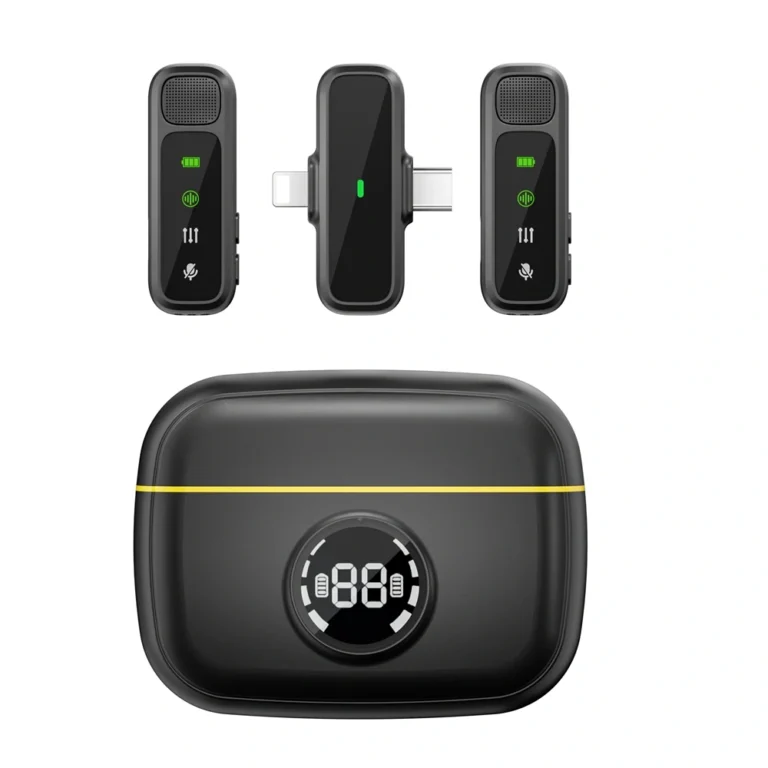 WIWU Wi-WM003 Duo Wireless Mini Microphone with ANC and Dual Lightning Type-C Charging Case