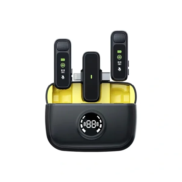 WIWU Wi-WM003 Duo Wireless Mini Microphone with ANC and Dual Lightning Type-C Charging Case