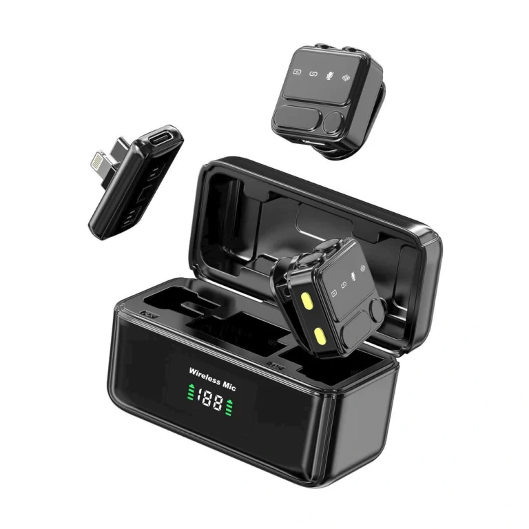 WiWU Wi-WM005 Duo Wireless Microphone with ANC Noise Cancellation and Dual Lightning Type-C Receiver