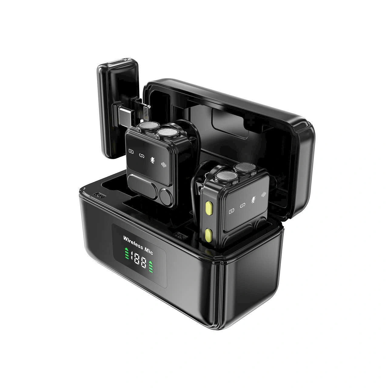 WiWU Wi-WM005 Duo Wireless Microphone with ANC Noise Cancellation and Dual Lightning Type-C Receiver