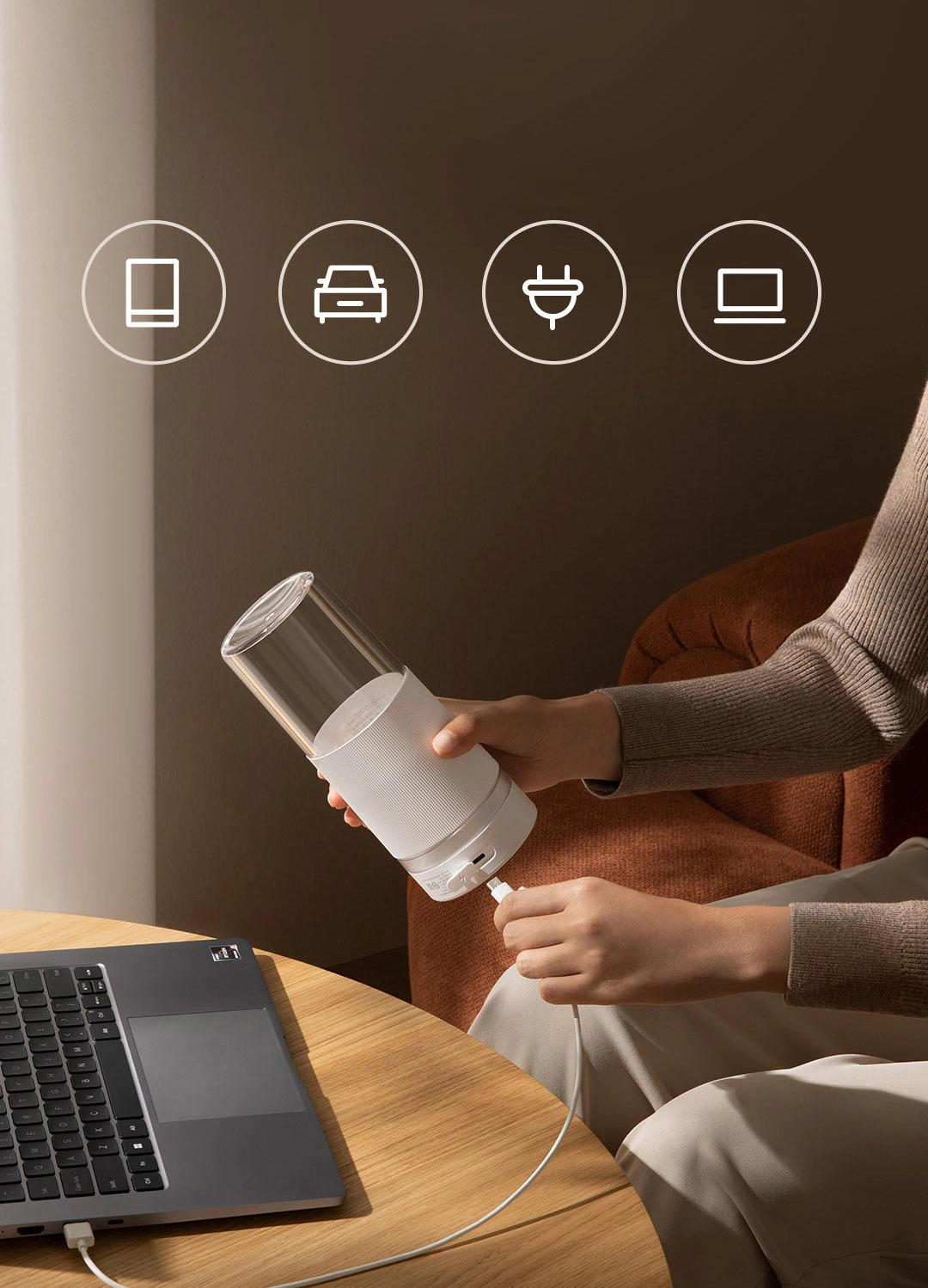 Xiaomi Mijia Portable Juicer Cup 2 300mL Rechargeable Blender Ice Crushing and Automatic Cleaning