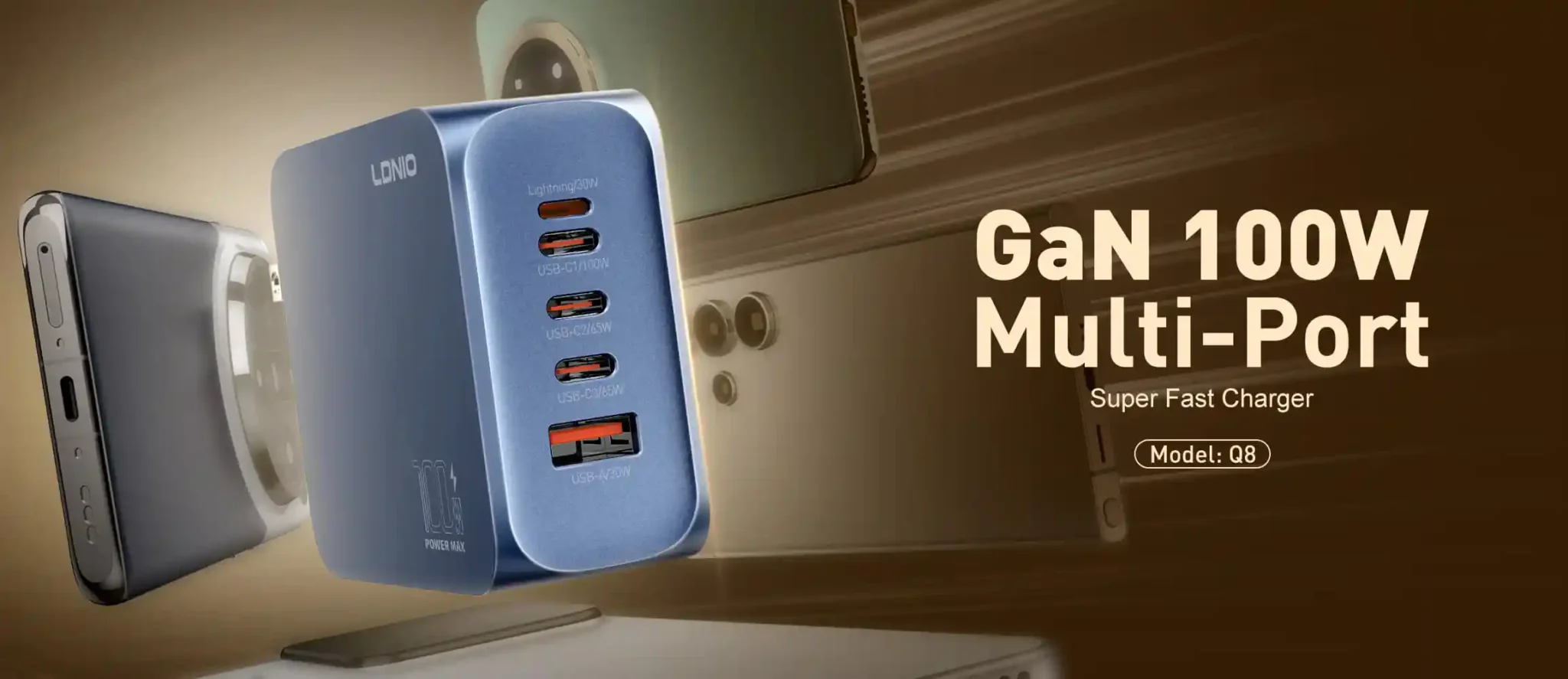 ldnio-q8-gan-100w-multi-port-super-fast-charger