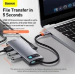 Baseus Metal Gleam Series 5-in-1 Type-C HUB Docking Station 100W PD 4K HDMI Dark Grey CAHUB-CX0G