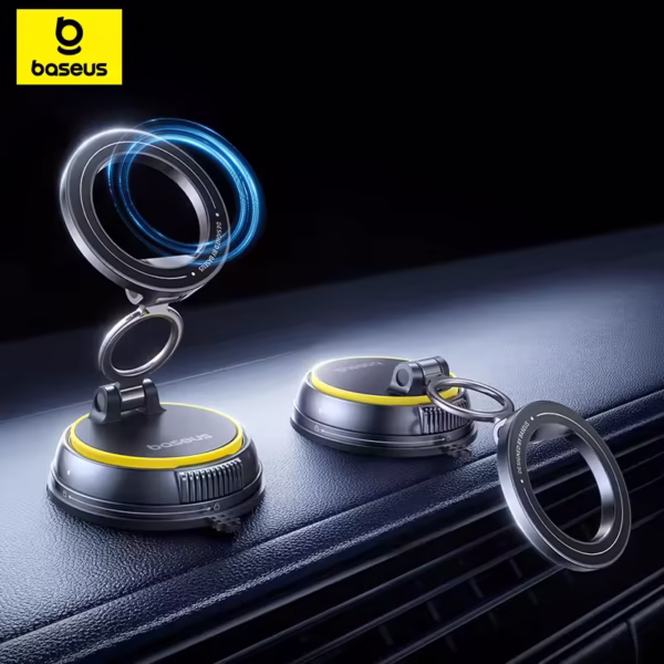 Baseus PrimeTrip VC2 Flex Vacuum Magnetic Car Phone Holder 360° Rotation Stand for iPhone Samsung Xiaomi