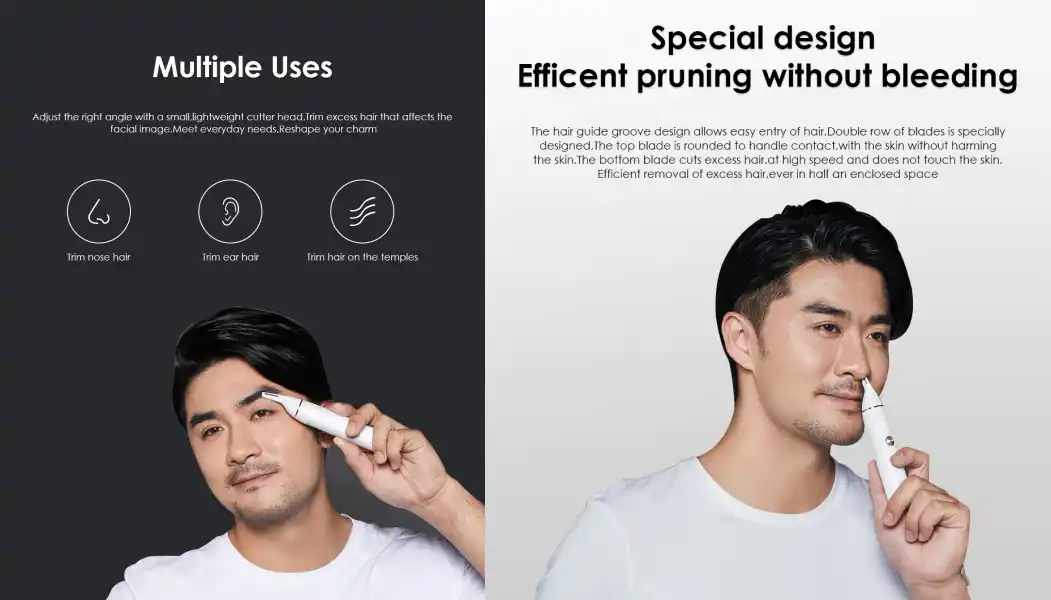Xiaomi Soocas N1 Nose Hair and Eyebrow Trimmer – Waterproof Portable Grooming Device