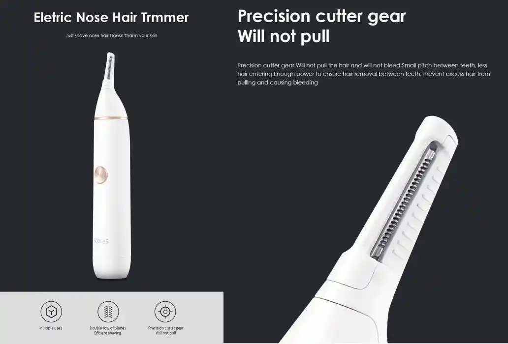 Xiaomi Soocas N1 Nose Hair and Eyebrow Trimmer – Waterproof Portable Grooming Device
