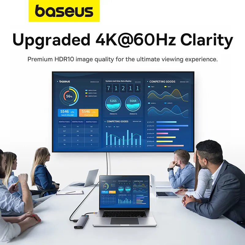Baseus Metal Gleam Series 11 in 1 USB C hub 4K 60Hz aluminium adapter BS OH147