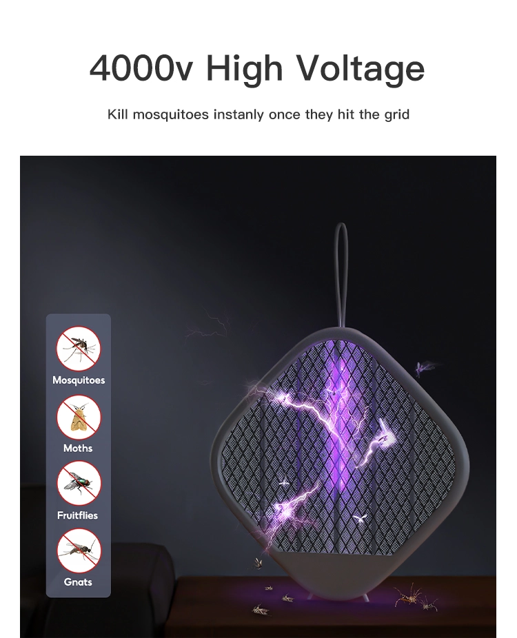Qualitell Foldable Electric Mosquito Swatter V1 4000V UV light mosquito bat