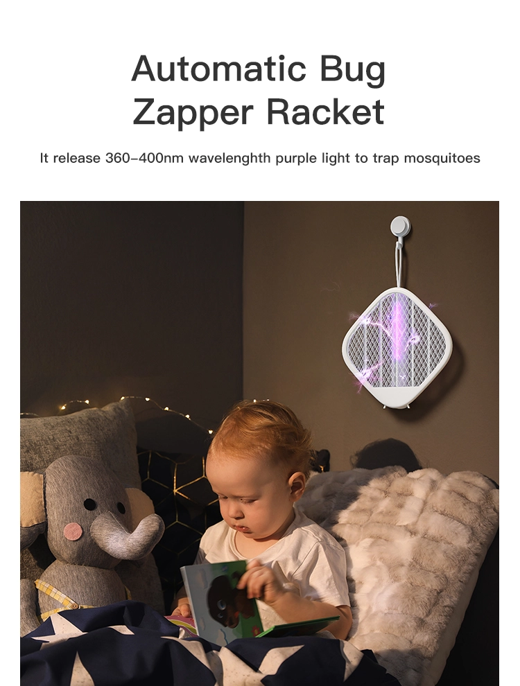 Qualitell Foldable Electric Mosquito Swatter V1 4000V UV light mosquito bat