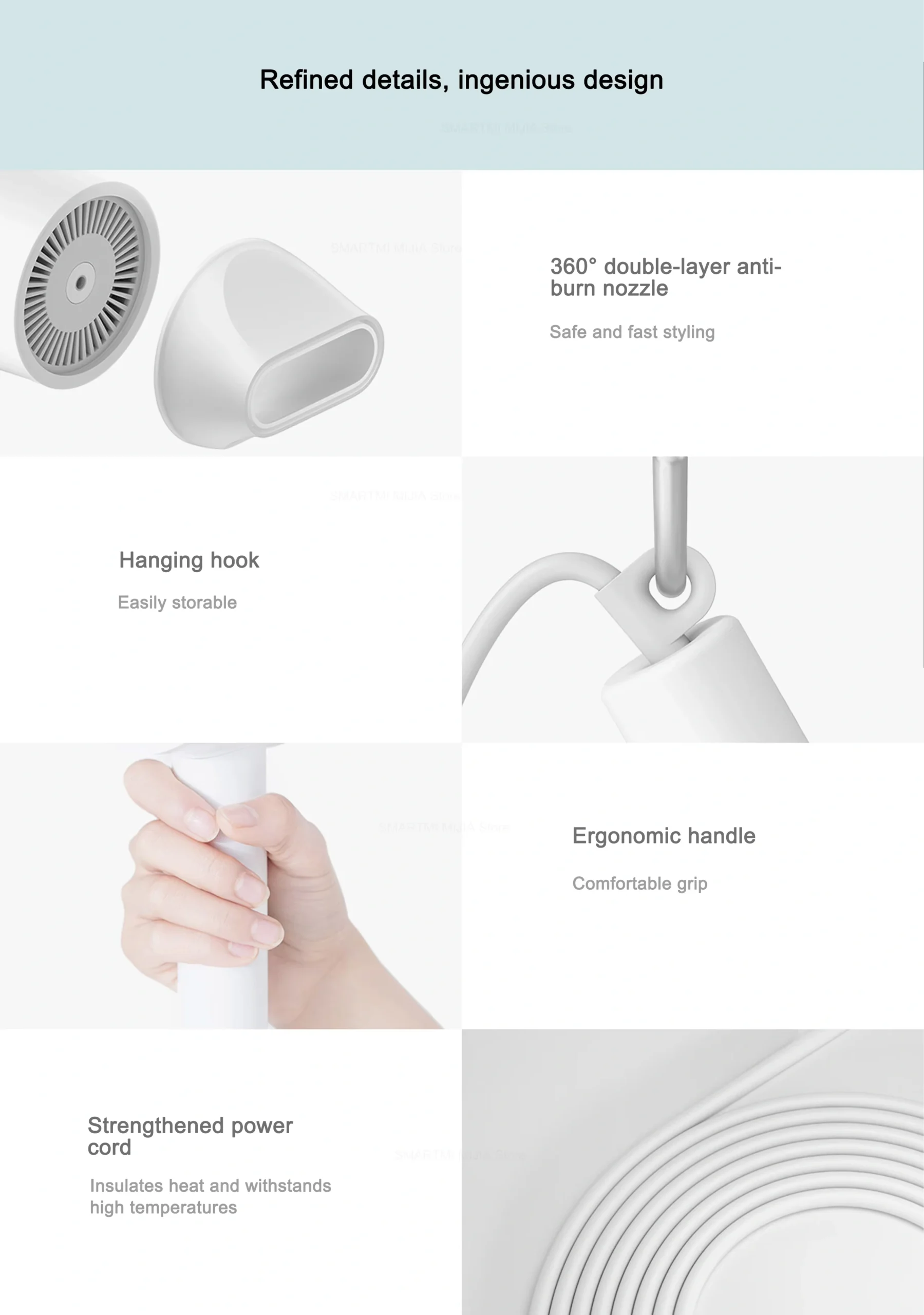 Xiaomi Mijia H300 Portable Quick Dry Hair Dryer 1600W