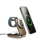 WiWU Wi W038 Triple 3 in 1 Magnetic Wireless Charging Station Fast Charging Dock for iPhone, Apple Watch & AirPods