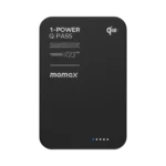 Momax Qi2 magnetic wireless power bank securely attached to MagSafe iPhone
