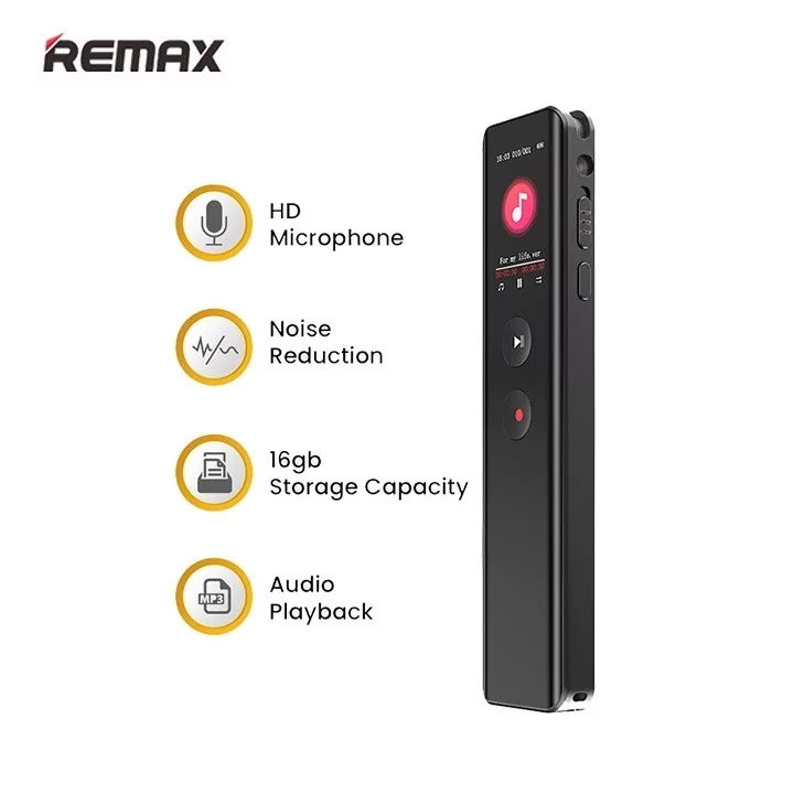 REMAX RP3 Digital Voice Recorder 16GB 1536K-BPS with voice activated recording