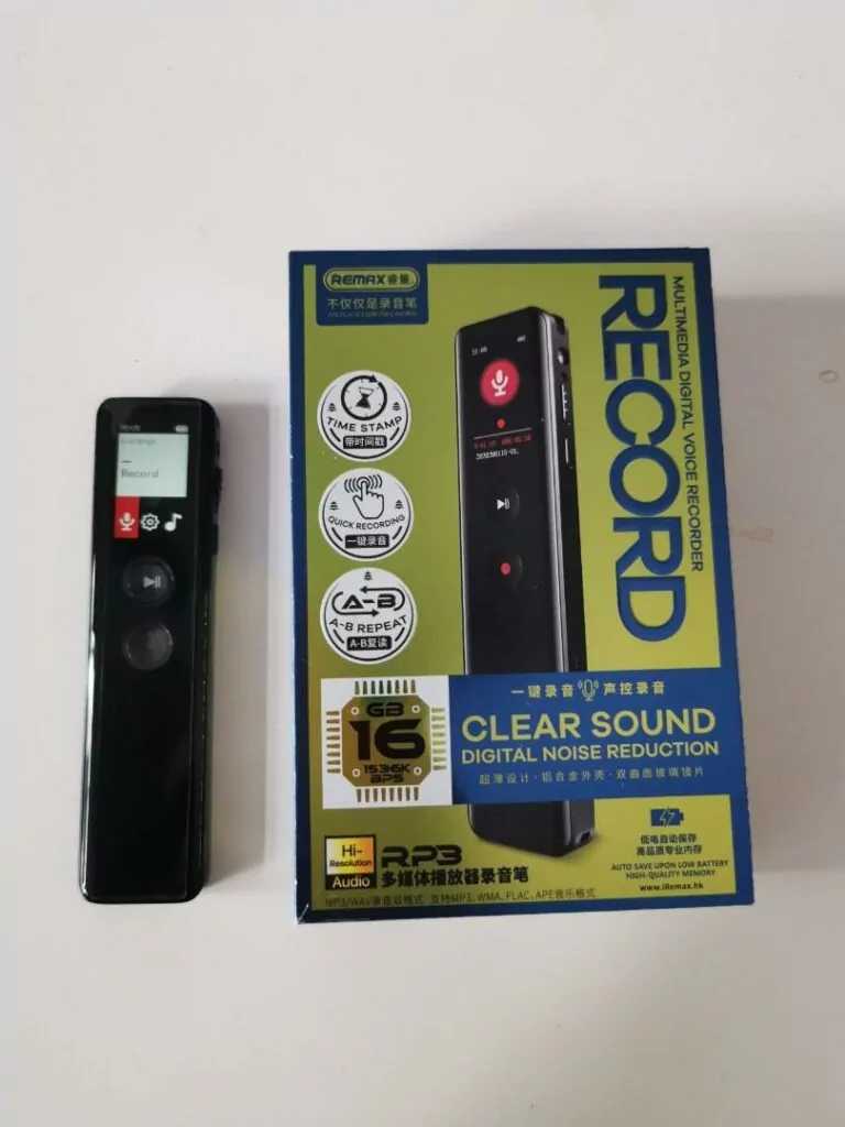 REMAX RP3 Digital Voice Recorder 16GB 1536K-BPS with voice activated recording