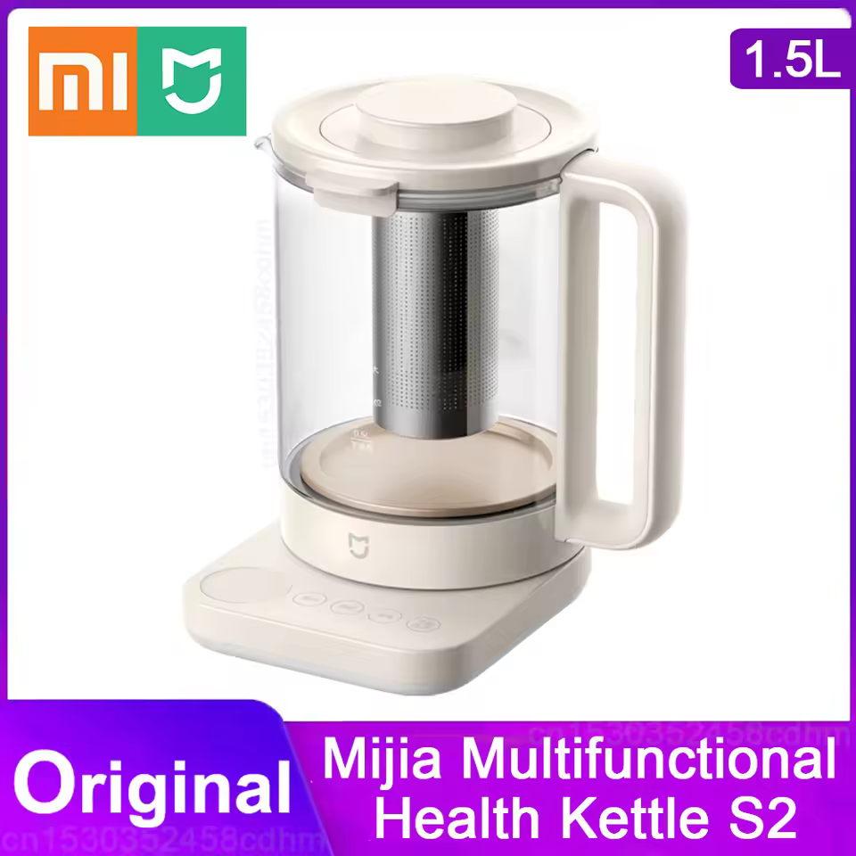 Xiaomi Mijia Multifunctional Health Kettle S2 1.5L 800W electric health pot with glass body and tea strainer