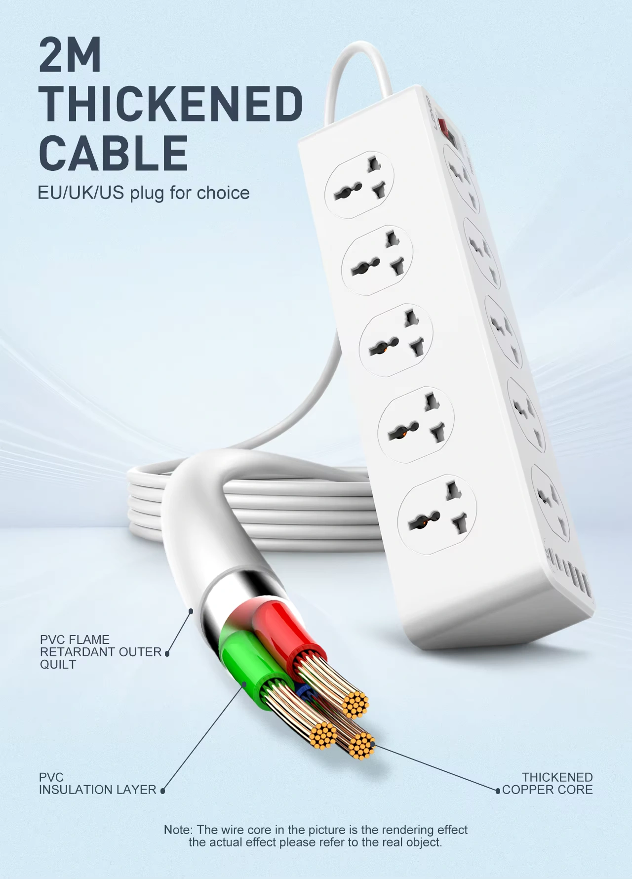 LDNIO SC10610C Power Strip With 10 Outlets & 6 USB Ports