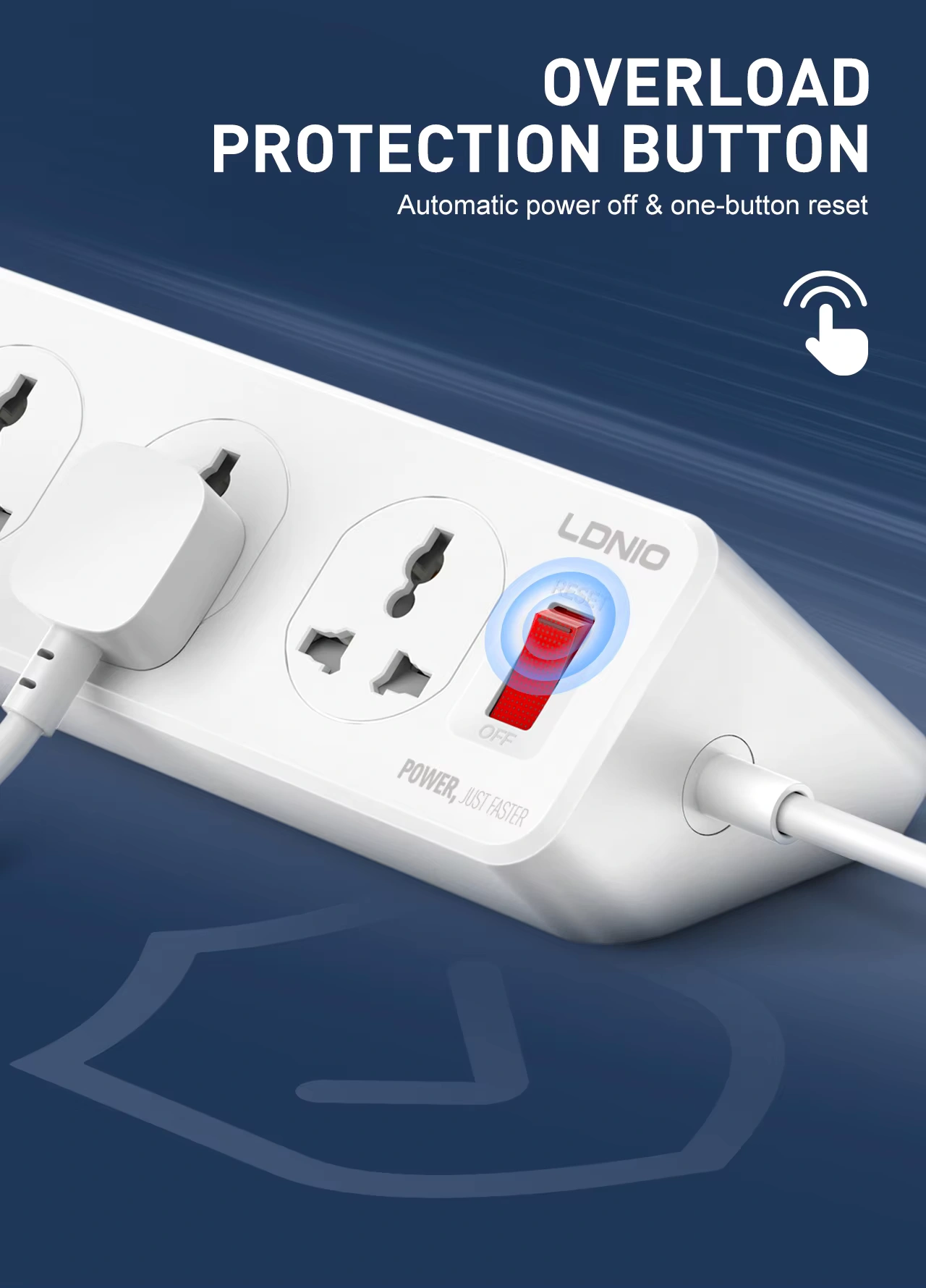 LDNIO SC10610C Power Strip With 10 Outlets & 6 USB Ports
