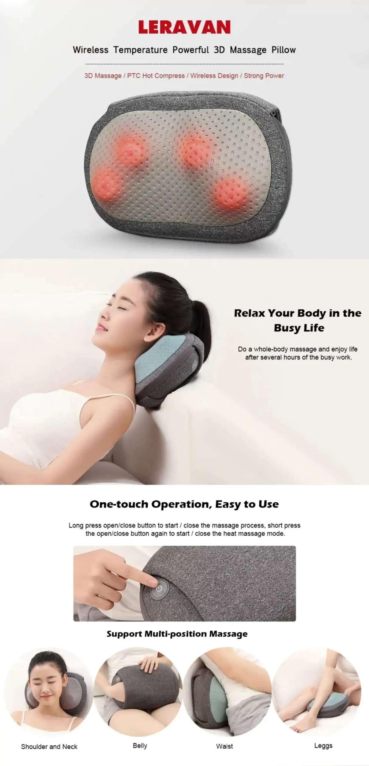Xiaomi Lefan Kneading Massage Pillow LF-YK006