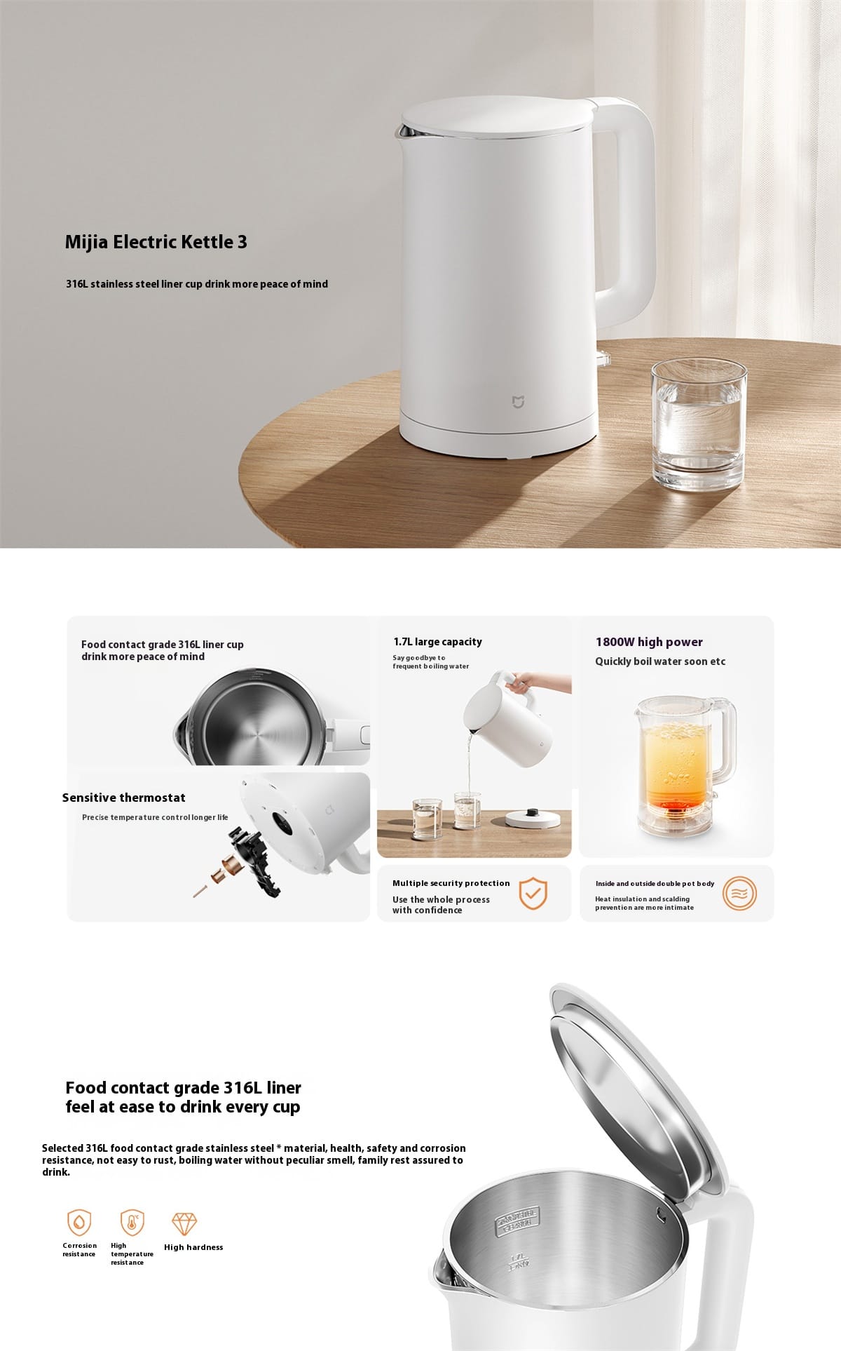 Xiaomi Mijia Electric Kettle 3 1.7L – MJDSH08YM