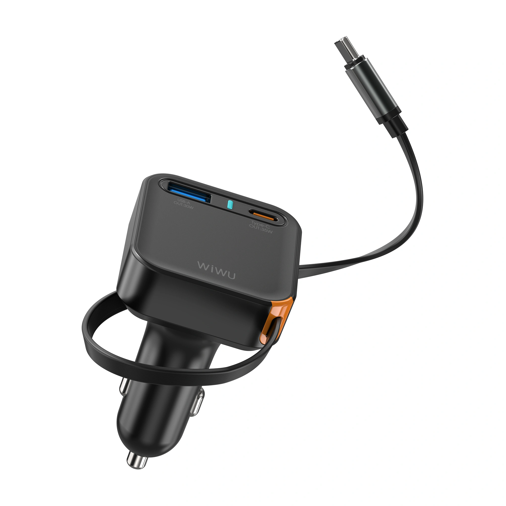 WiWU-Wi‑CC033-Helix-USB-AC-65W-Triple-Port-Car-Charger